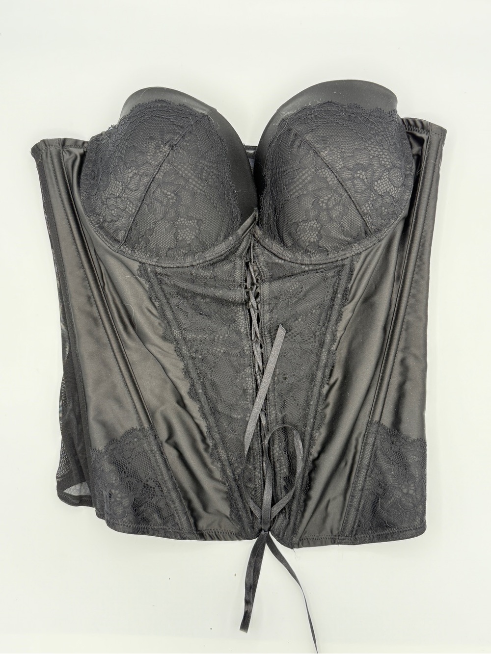 La Vie en Rose Black Corset Top Whimsigoth Office Siren Lingerie 36B